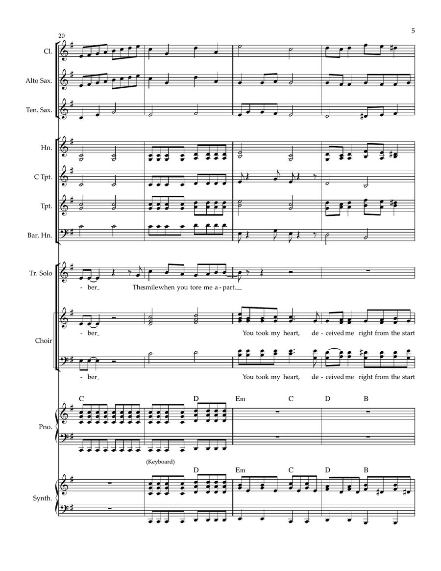 Medley: Angels with My Songs Know What You Did In The Dark (Light Em Up) and Final Masquerade 4-Part scores gallery preview page 5