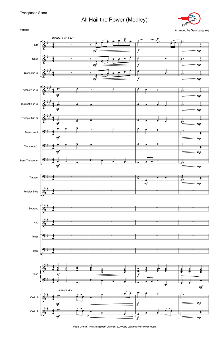 All Hail the Power Medley Chamber Orchestra scores gallery preview page 1