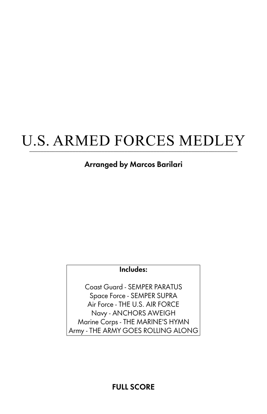 U.S. Armed Forces Medley - Score Only Full Orchestra scores gallery preview page 2