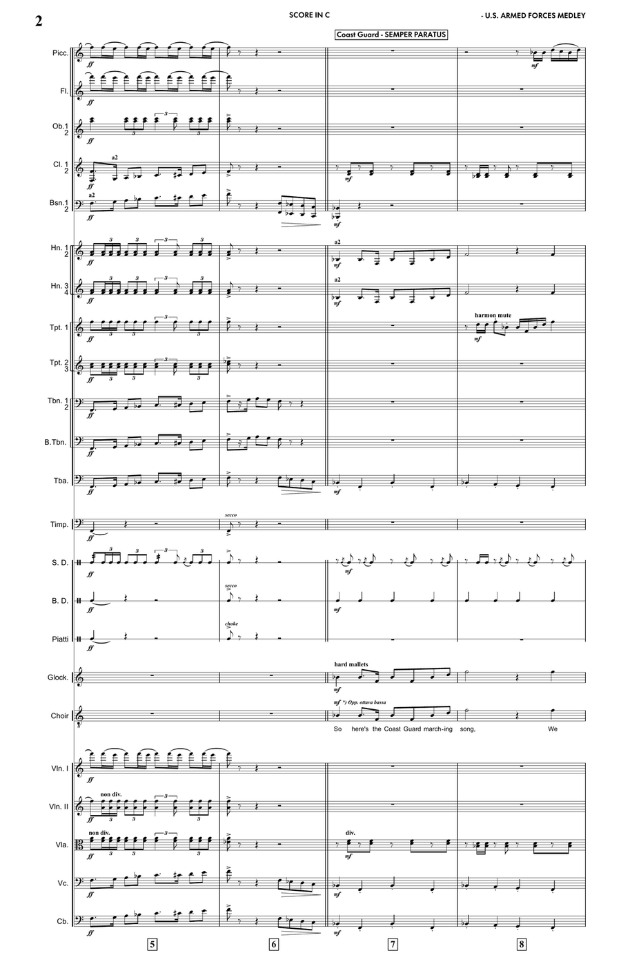 U.S. Armed Forces Medley - Score Only Full Orchestra scores gallery preview page 5