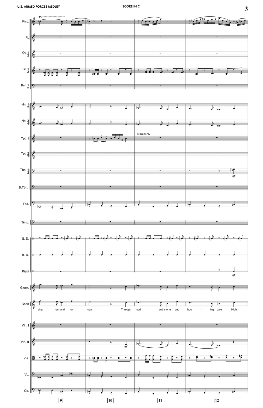 U.S. Armed Forces Medley - Score Only Full Orchestra scores gallery preview page 6