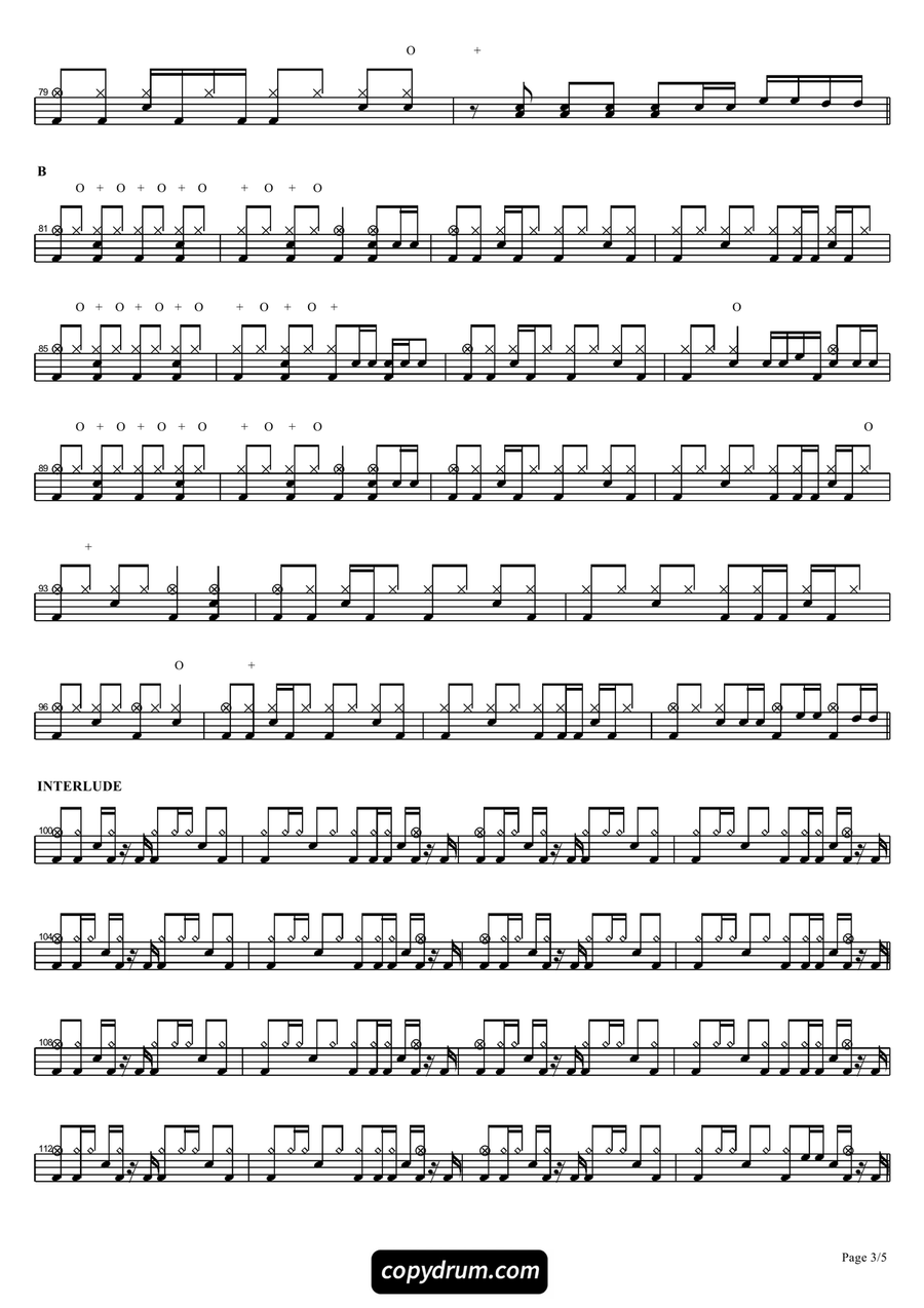 Girl Goodbye Girl Goodbye Drum Set scores gallery preview page 3
