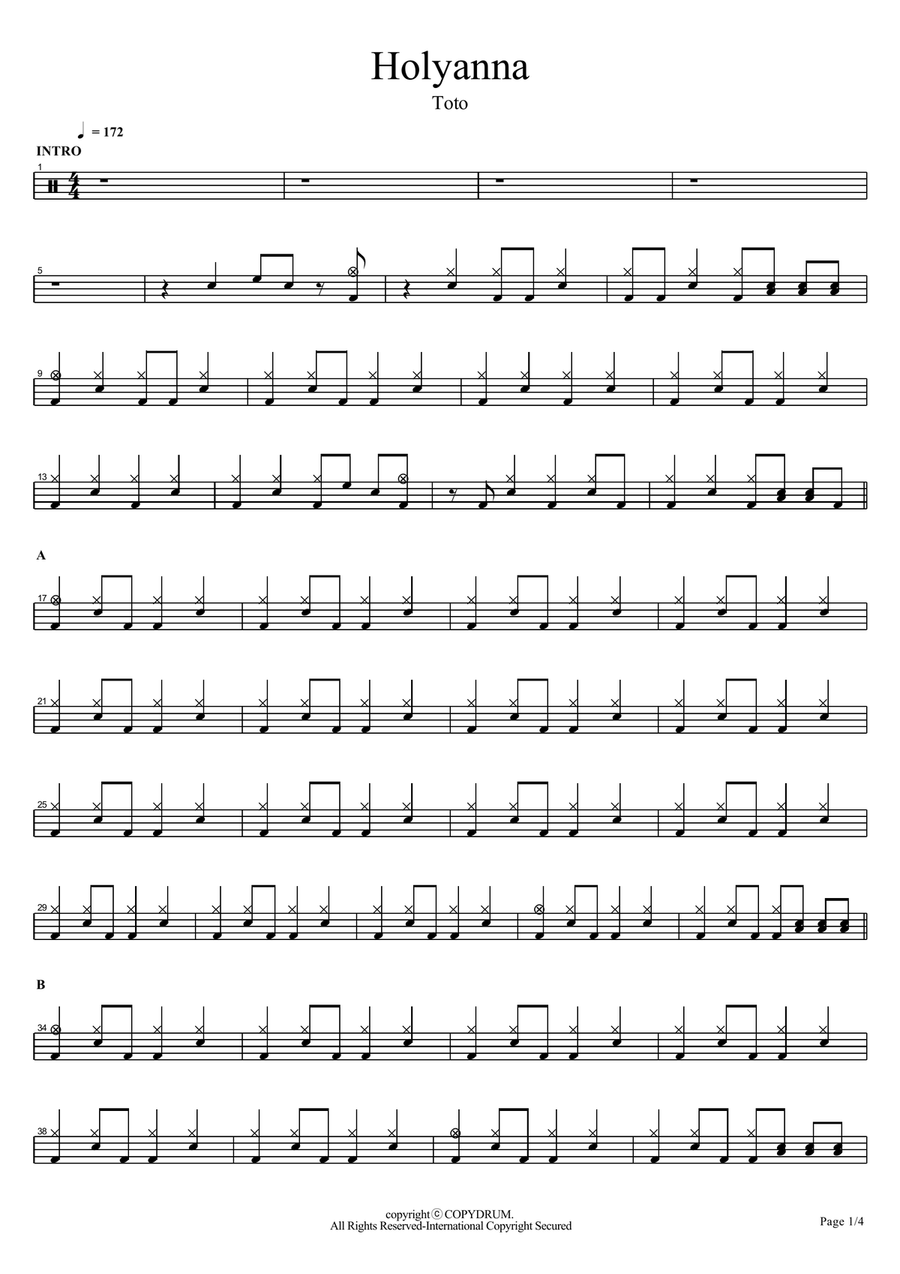 Holyanna Holyanna Drum Set scores gallery preview page 1