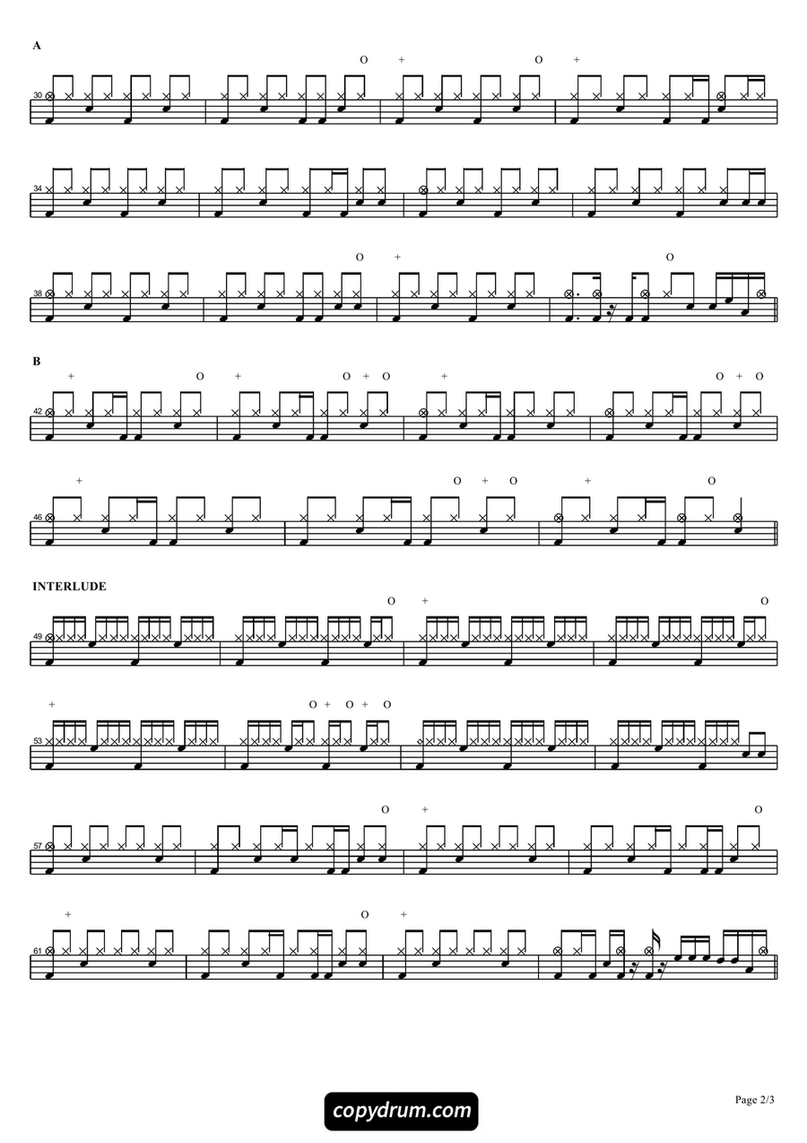 In A Word In A Word Drum Set scores gallery preview page 2