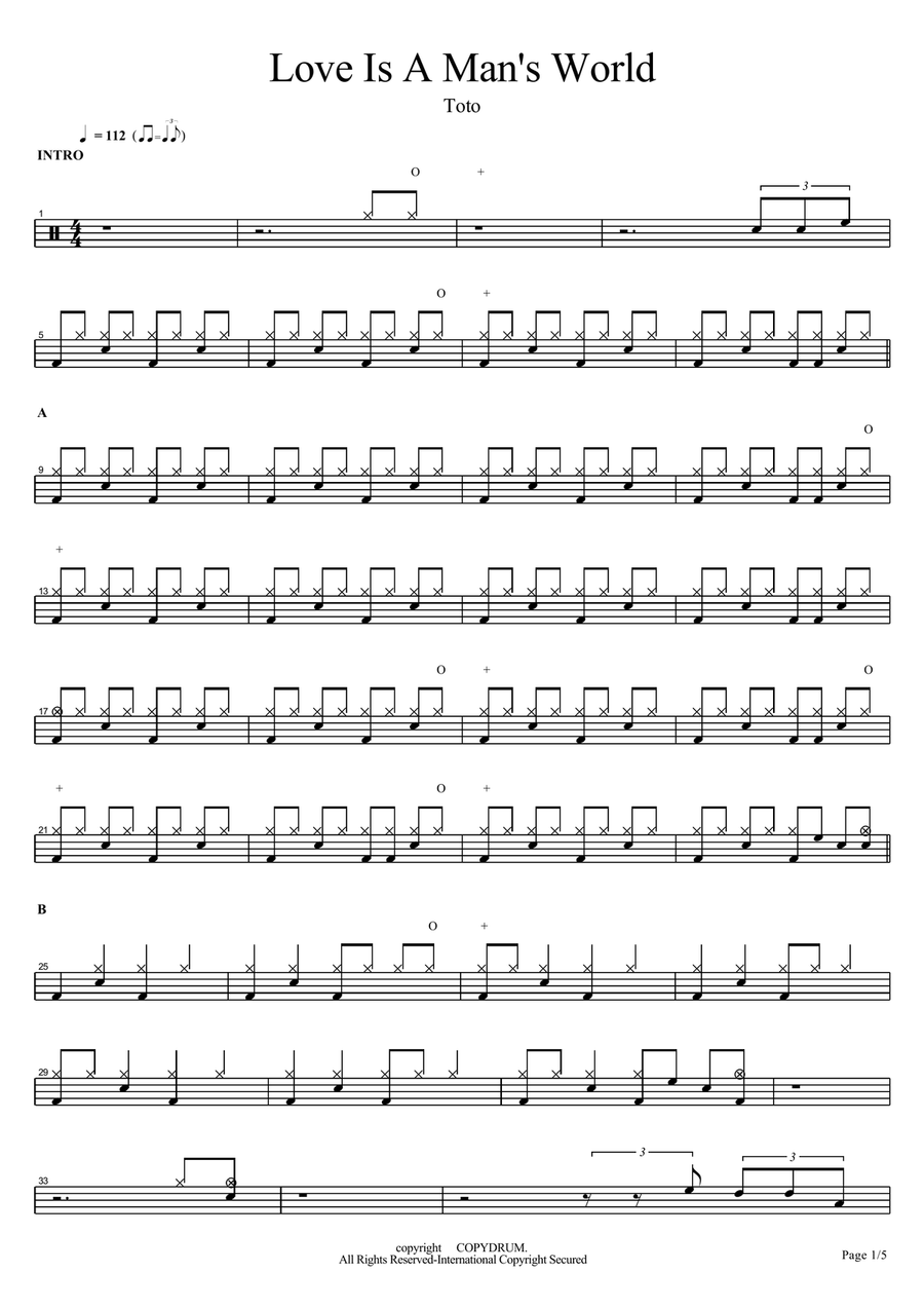 Love Is A Man's World Love Is A Man's World Drum Set scores gallery preview page 1
