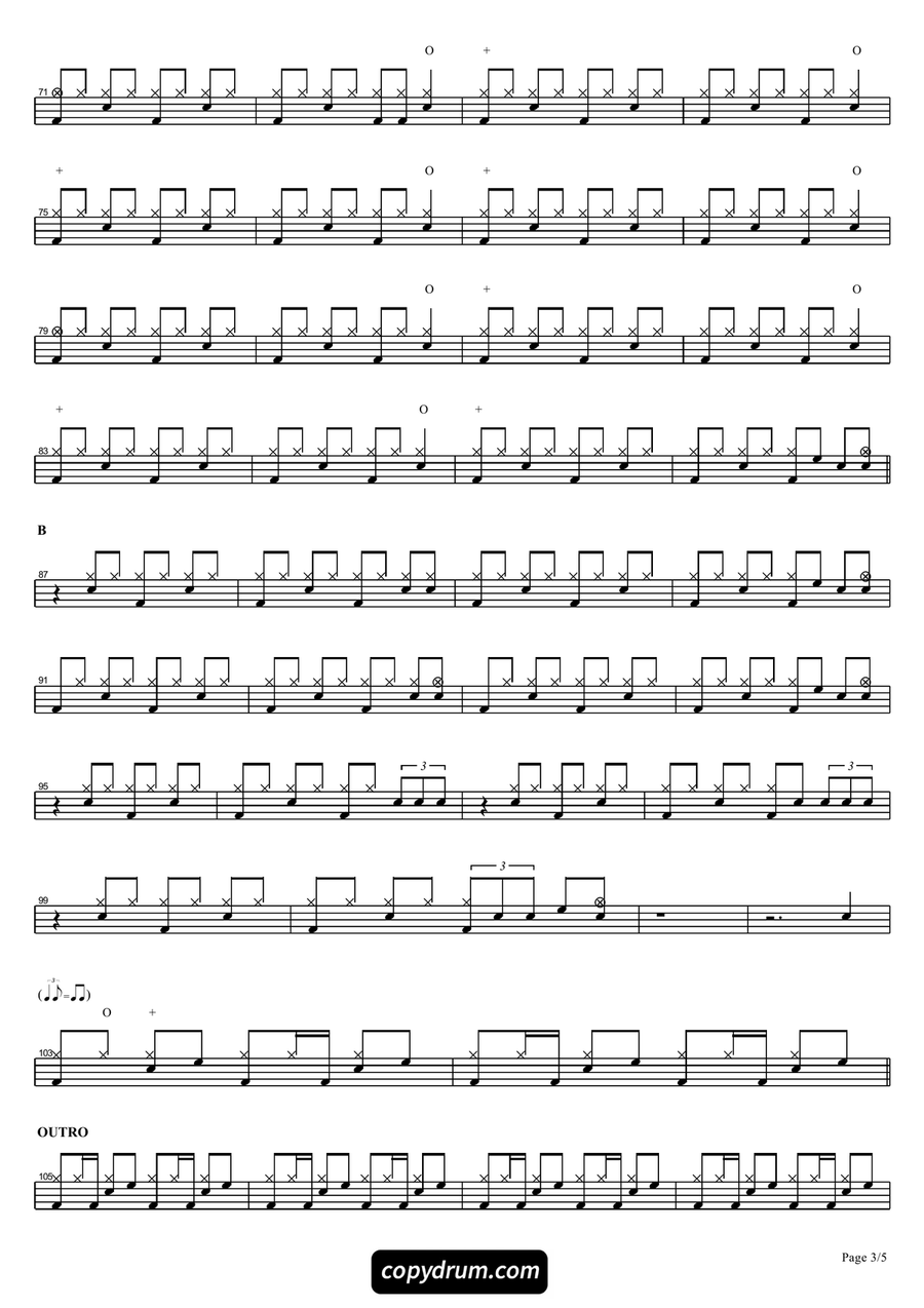 Love Is A Man's World Love Is A Man's World Drum Set scores gallery preview page 3