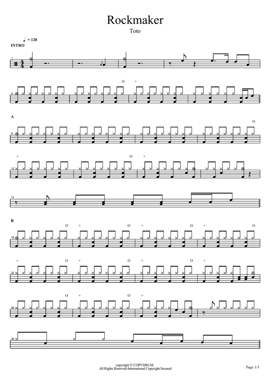 Rockmaker Rockmaker Drum Set scores gallery preview page 1