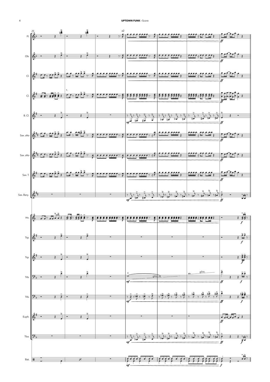 Uptown Funk Uptown Funk Concert Band scores gallery preview page 4