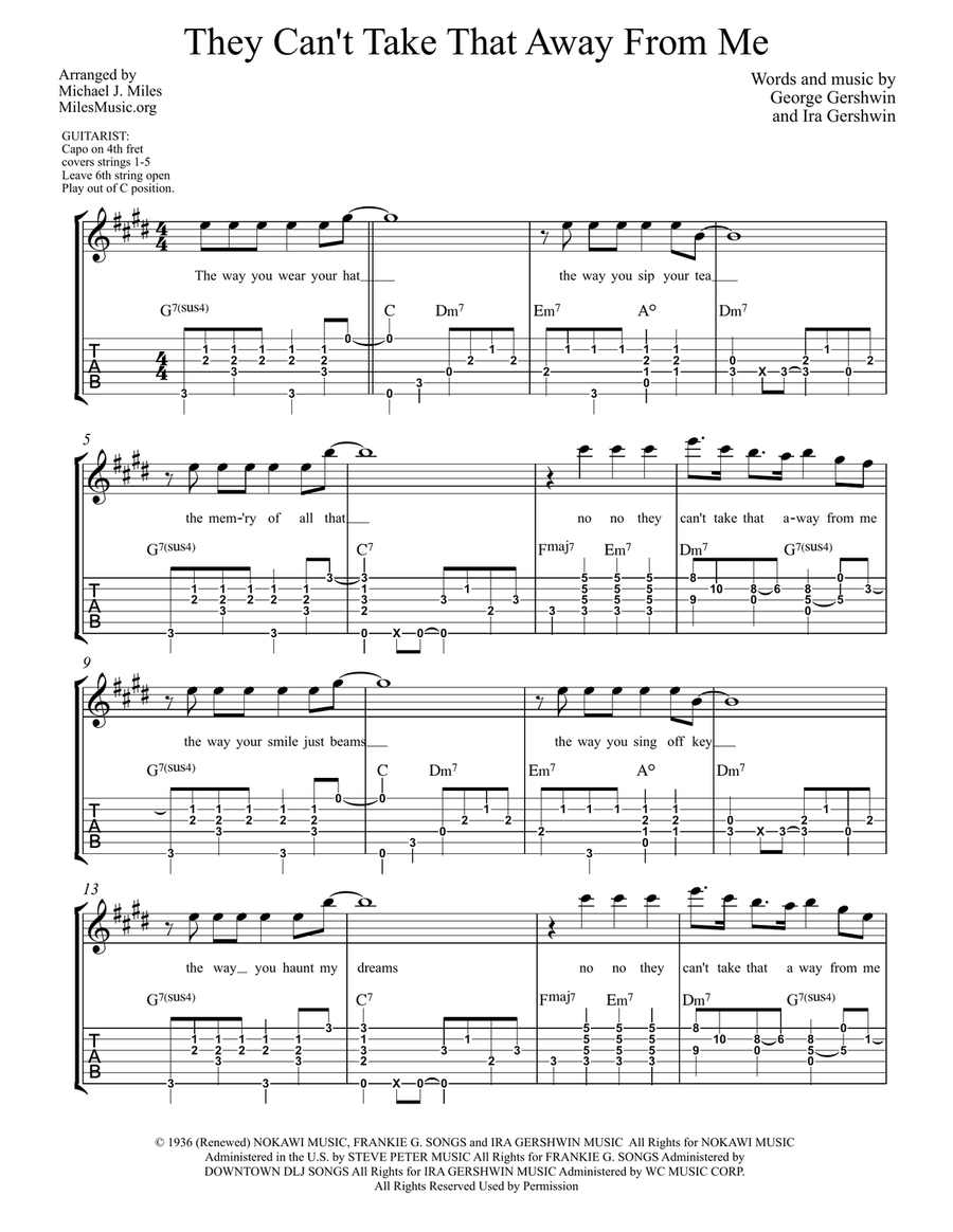 They Can't Take That Away From Me Acoustic Guitar scores gallery preview page 1