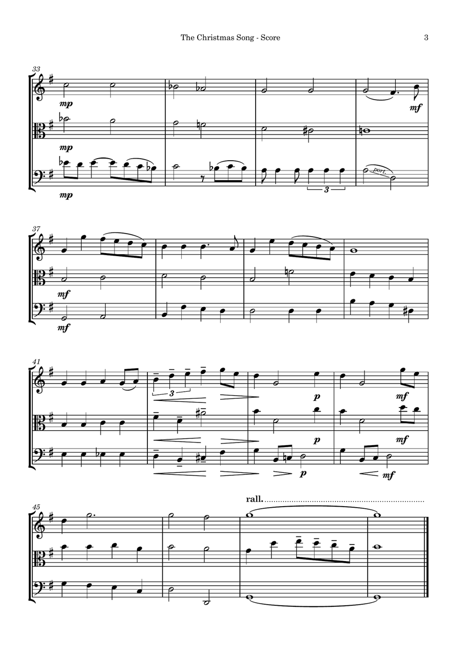 The Christmas Song (Chestnuts Roasting On An Open Fire) String Trio scores gallery preview page 3