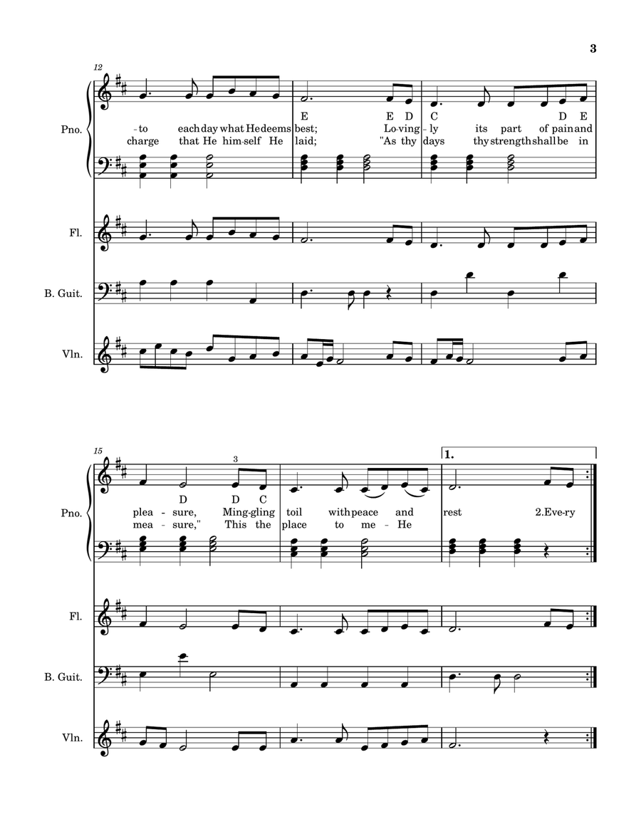 Day by Day in key of D - Score Only A Cappella scores gallery preview page 3
