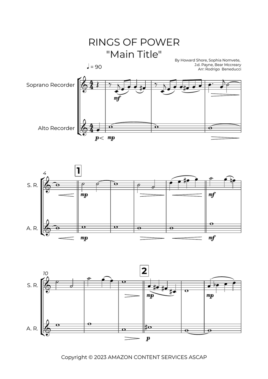 The Lord Of The Rings: The Rings Of Power Woodwind Duet scores gallery preview page 2