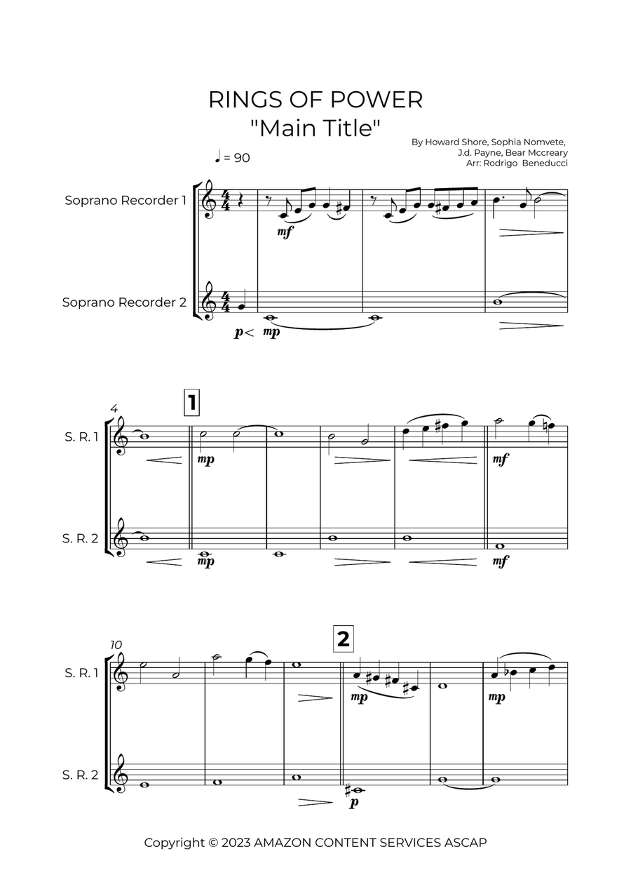 The Lord Of The Rings: The Rings Of Power Woodwind Duet scores gallery preview page 2