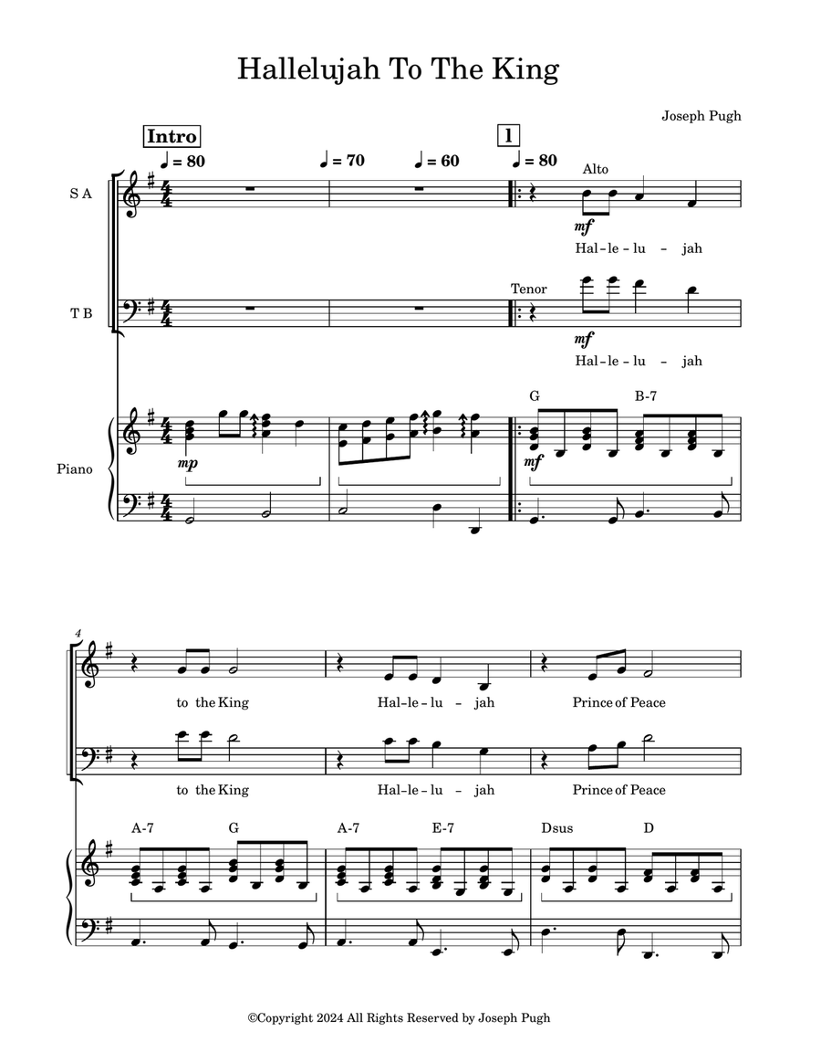 Hallelujah To The King Hallelujah To The King 4-Part scores gallery preview page 1
