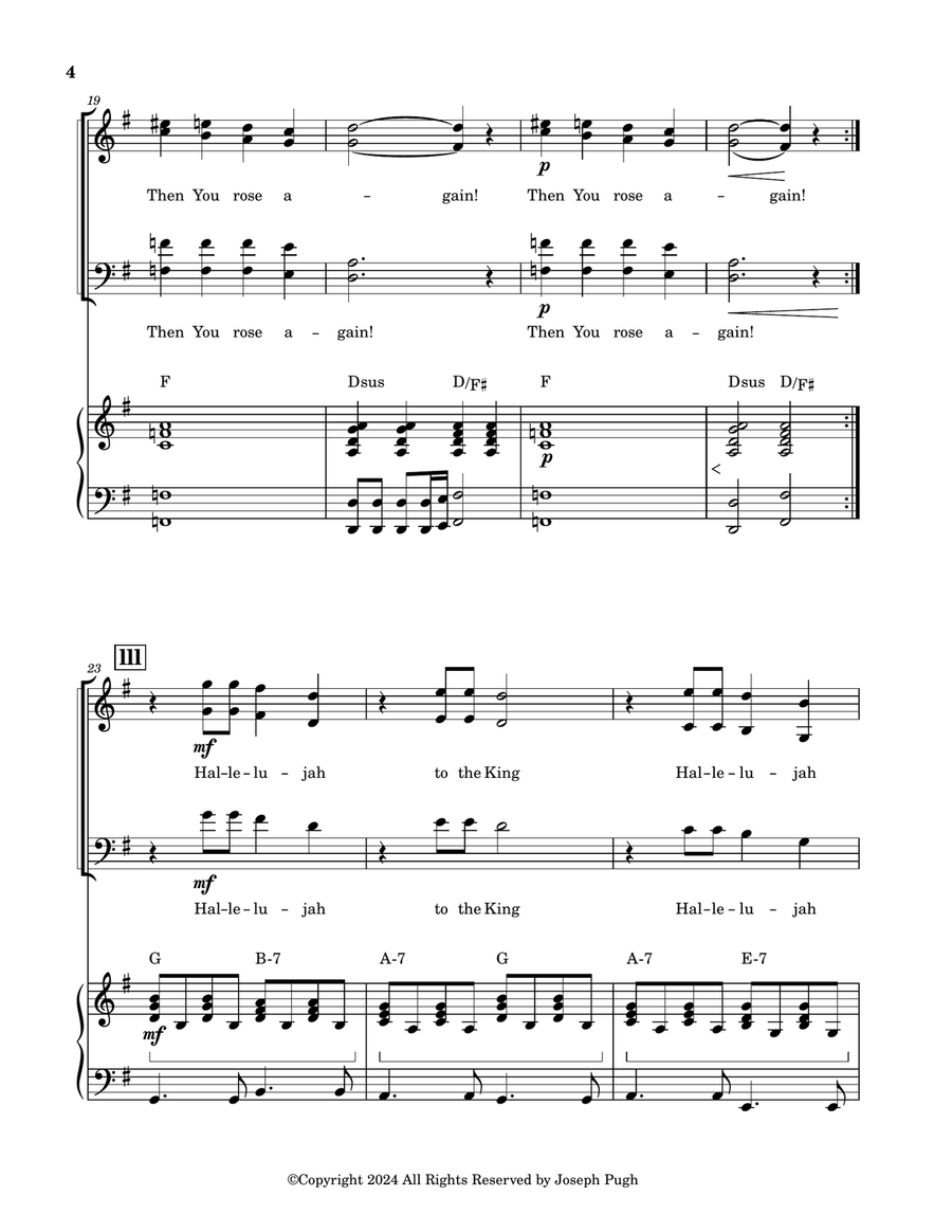 Hallelujah To The King Hallelujah To The King 4-Part scores gallery preview page 4