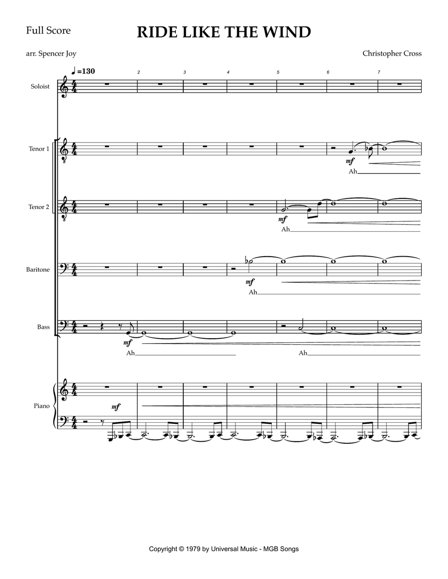 Ride Like The Wind Ride Like The Wind TTBB scores gallery preview page 1