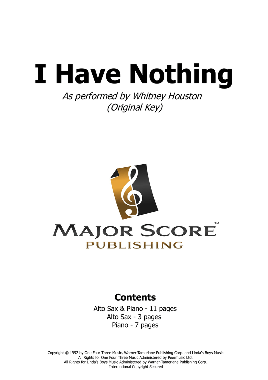 I Have Nothing Alto Saxophone scores gallery preview page 1