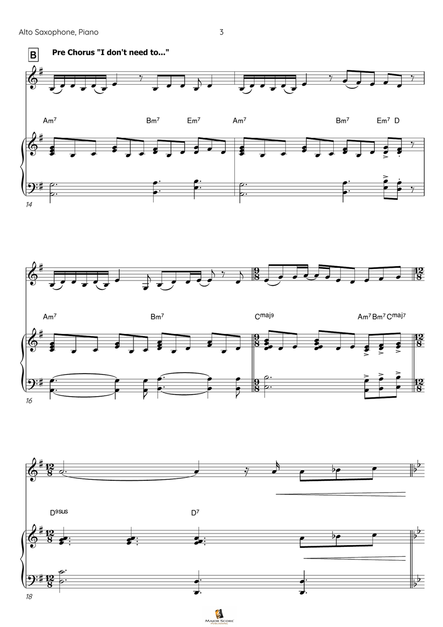 I Have Nothing Alto Saxophone scores gallery preview page 4