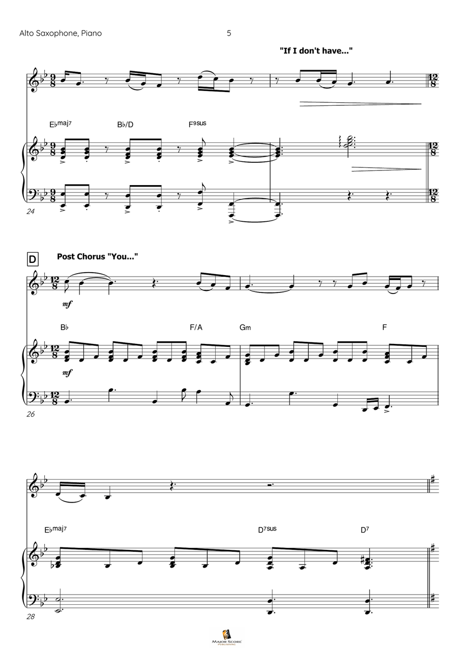 I Have Nothing Alto Saxophone scores gallery preview page 6