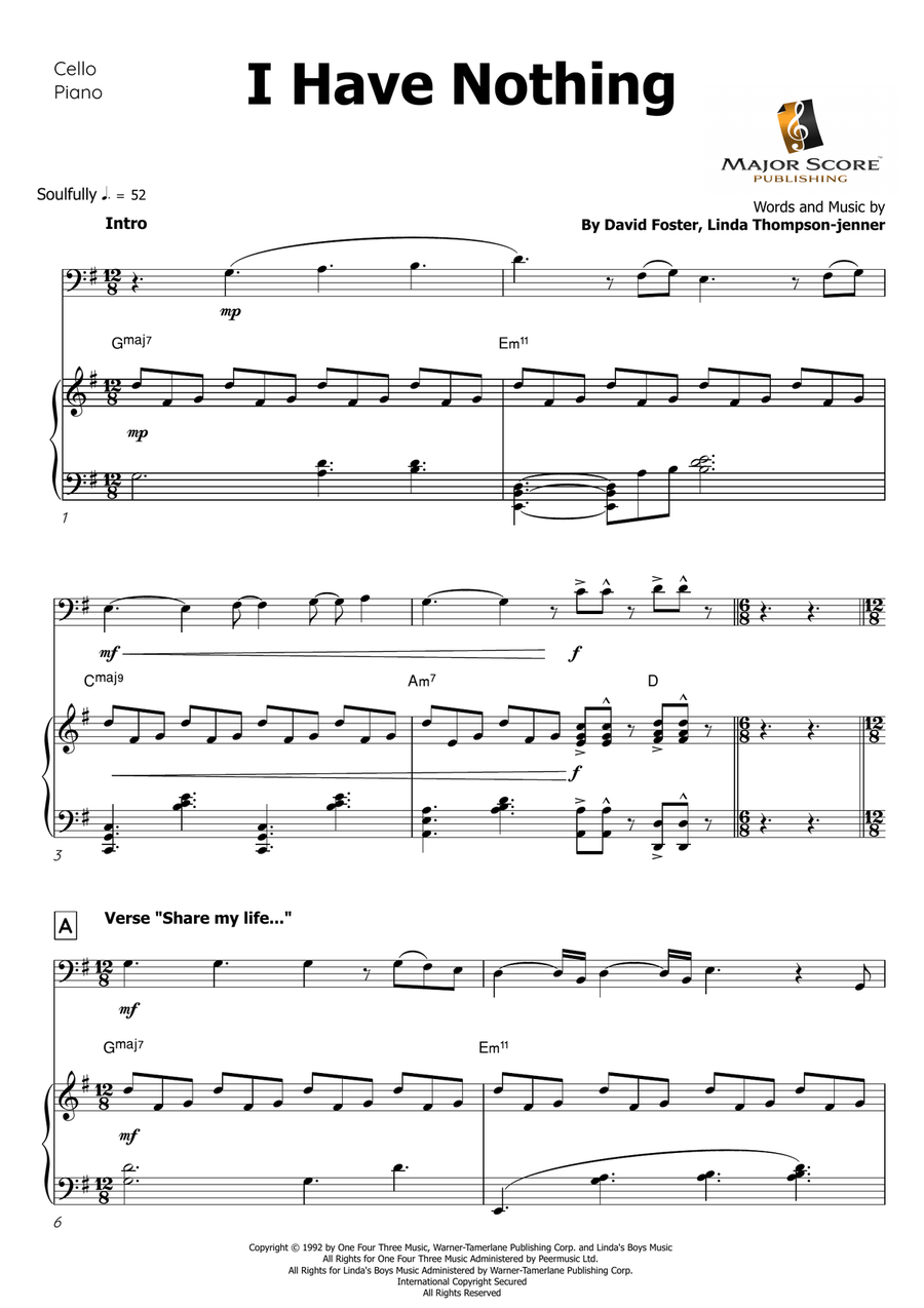 I Have Nothing Piano scores gallery preview page 2