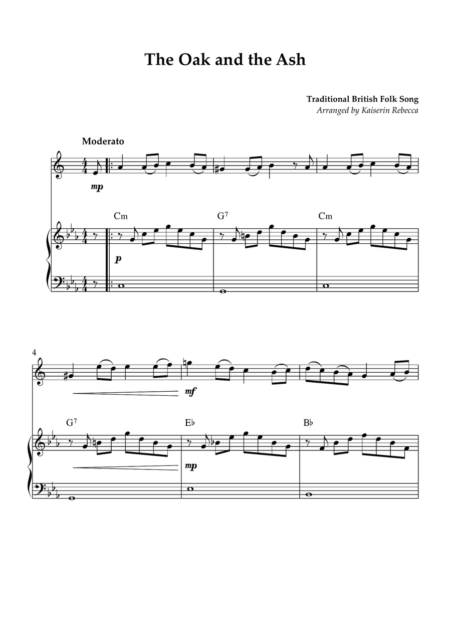 The Oak and the Ash The Oak and the Ash Alto Saxophone scores gallery preview page 1