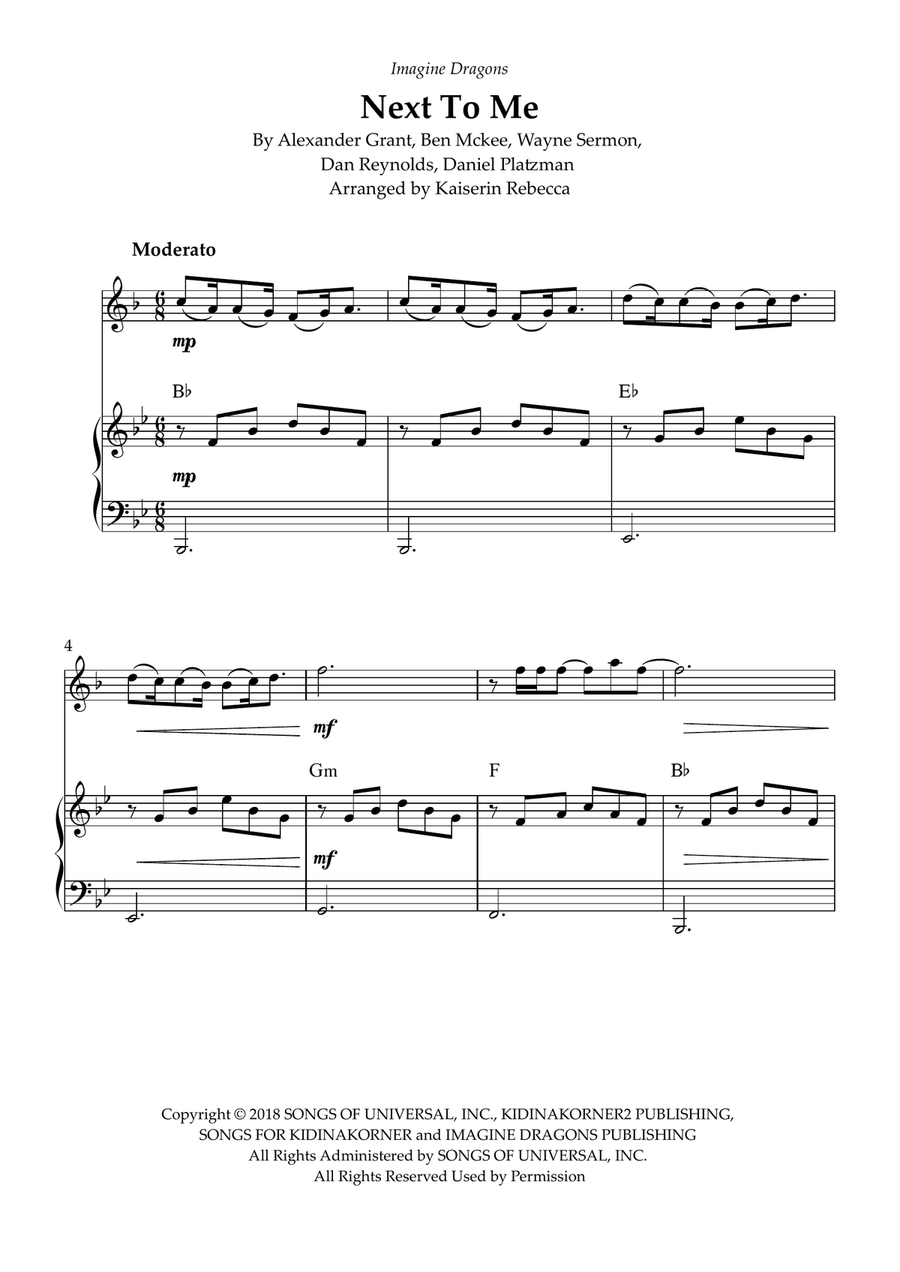 Next To Me Next To Me English Horn scores gallery preview page 1