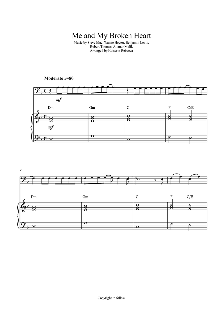 Me And My Broken Heart Bassoon scores gallery preview page 1
