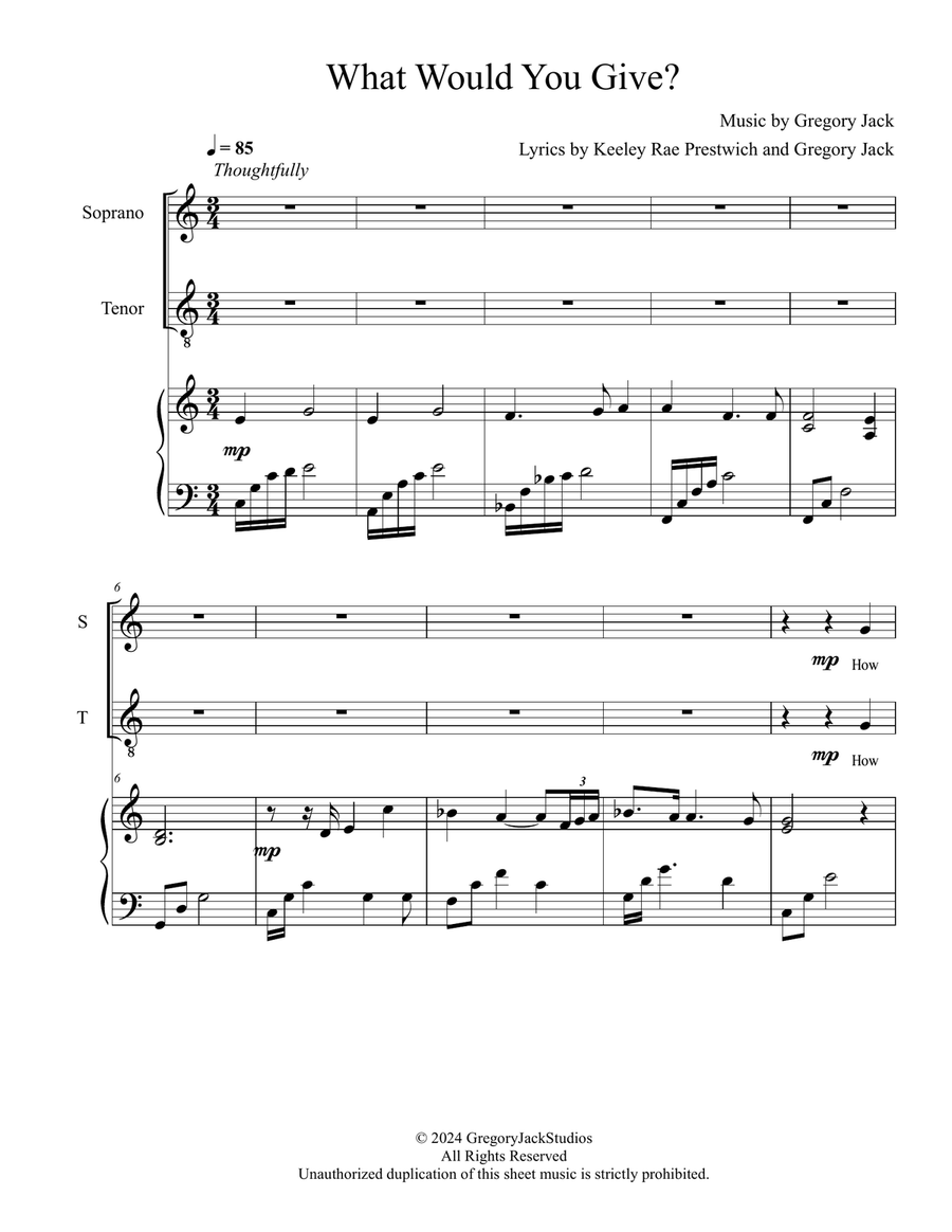 What Would You Give? What Would You Give? Tenor Voice scores gallery preview page 1
