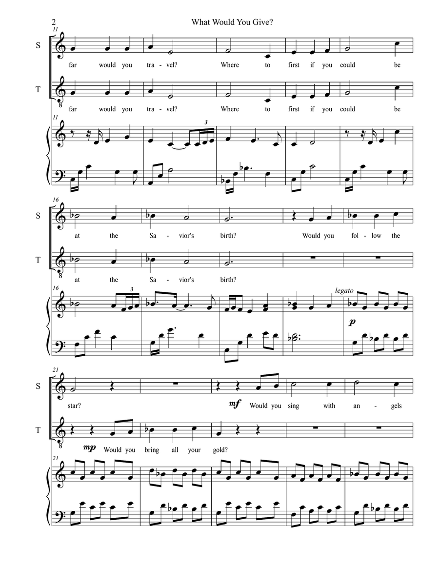 What Would You Give? What Would You Give? Tenor Voice scores gallery preview page 2