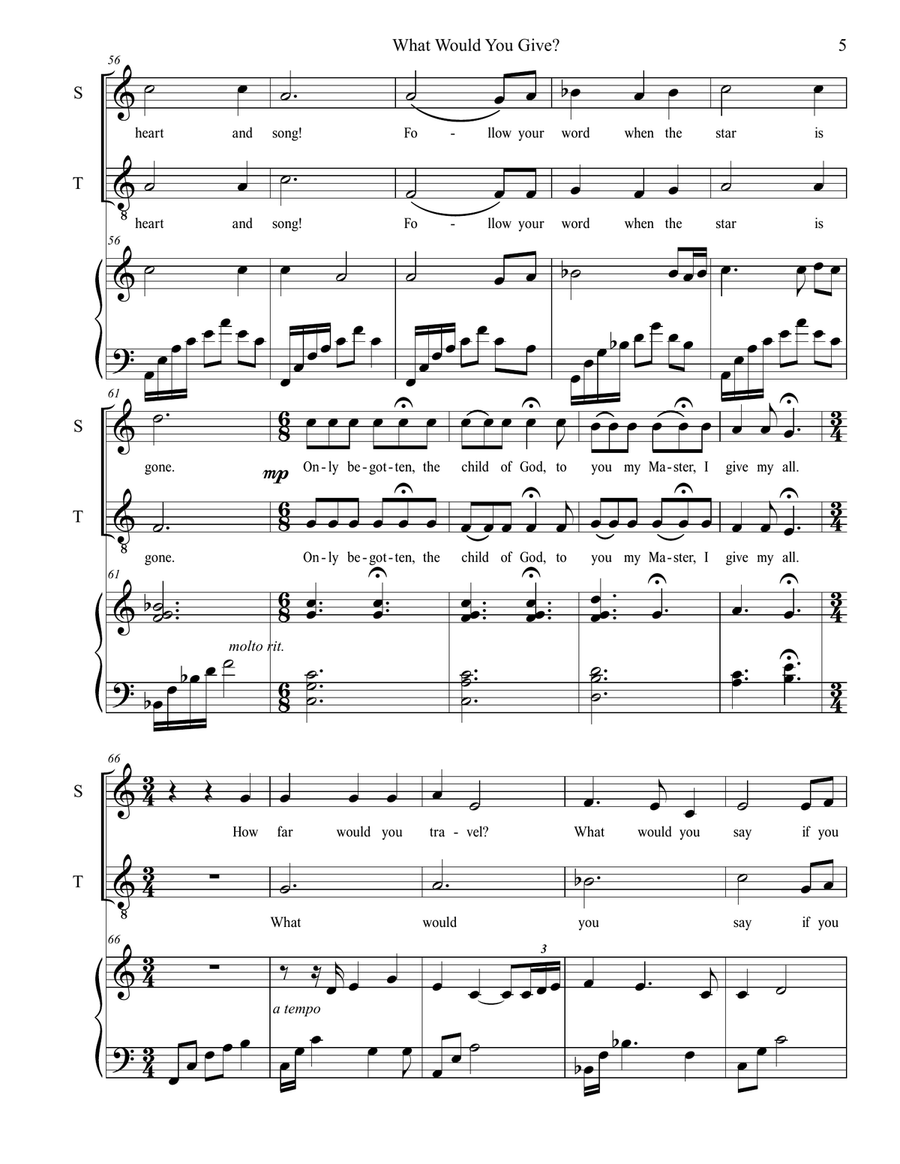 What Would You Give? What Would You Give? Tenor Voice scores gallery preview page 5