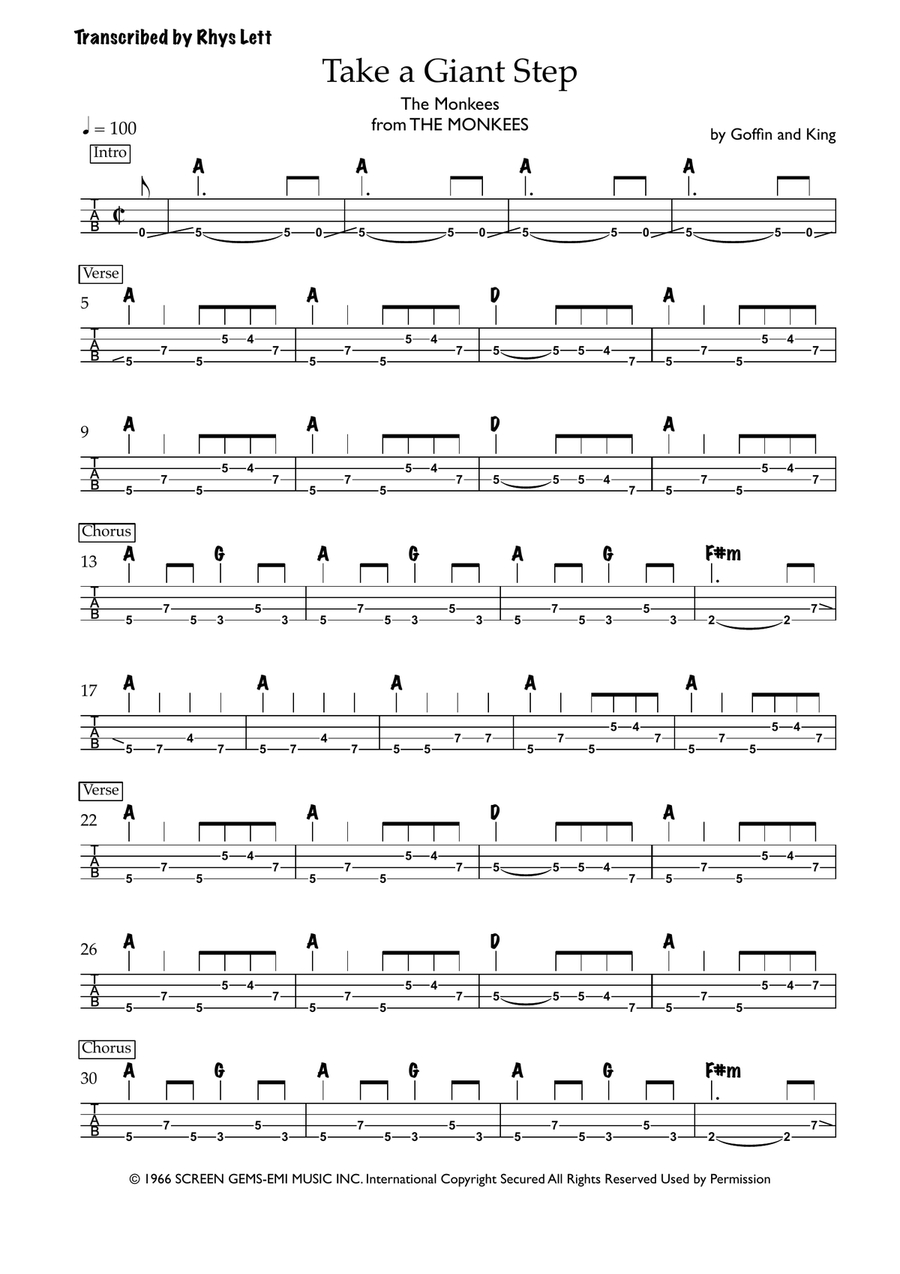 Take A Giant Step Take A Giant Step Acoustic Guitar scores gallery preview page 1