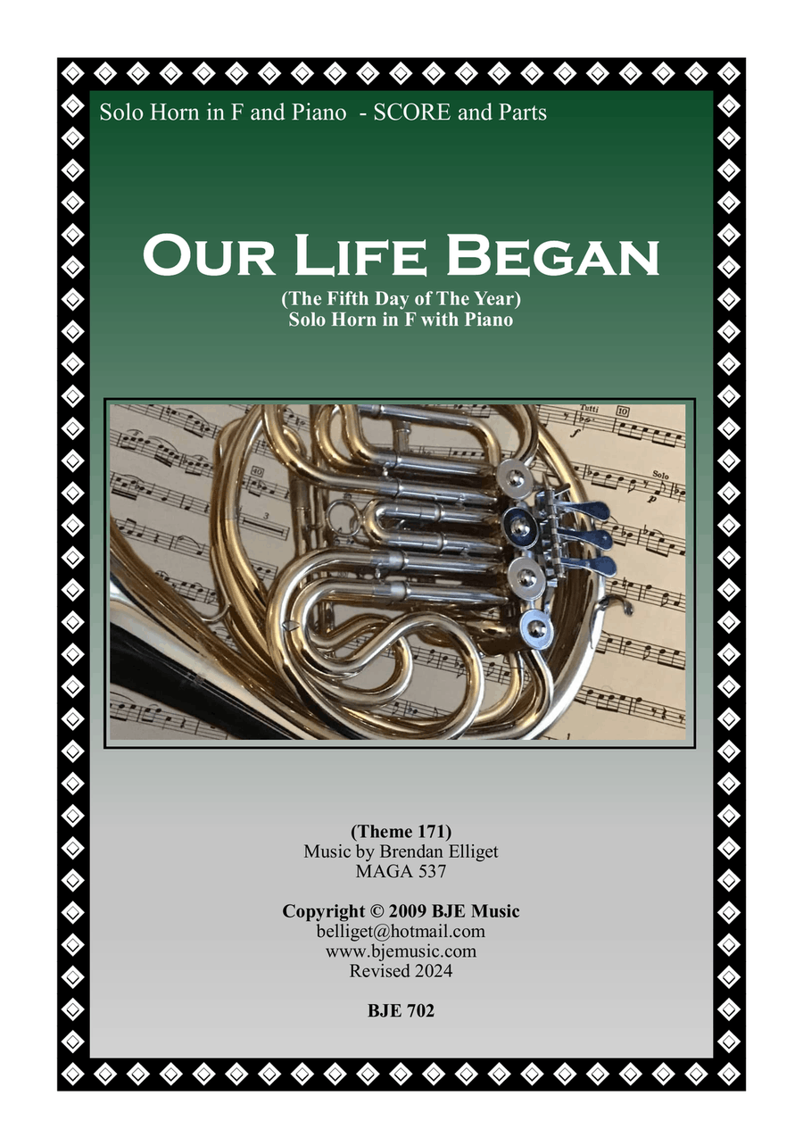 Our Life Began (The Fifth Day of the Year) - Solo Horn in F and Piano Piano scores gallery preview page 1
