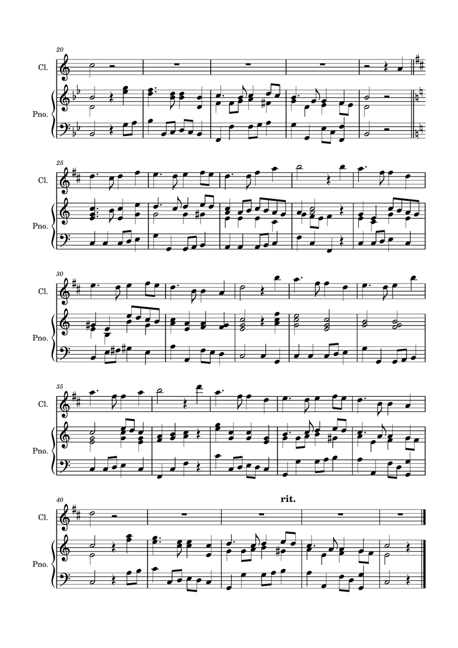 Auld Lang Syne - Clarinet with Piano accompaniment Clarinet Solo scores gallery preview page 3