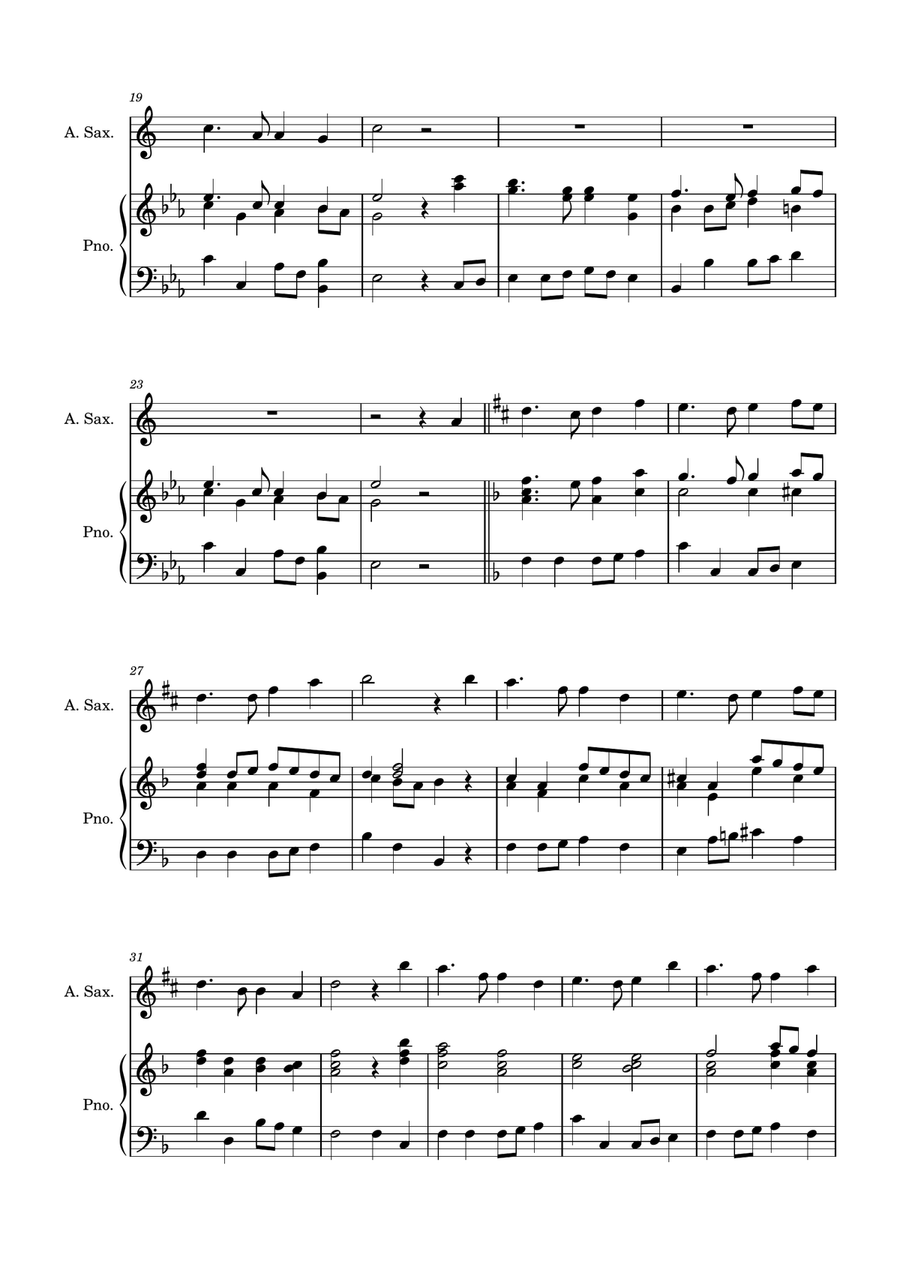 Auld Lang Syne - Alto Saxophone with Piano accompaniment Alto Saxophone scores gallery preview page 3