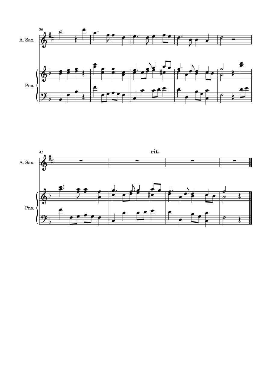 Auld Lang Syne - Alto Saxophone with Piano accompaniment Alto Saxophone scores gallery preview page 4