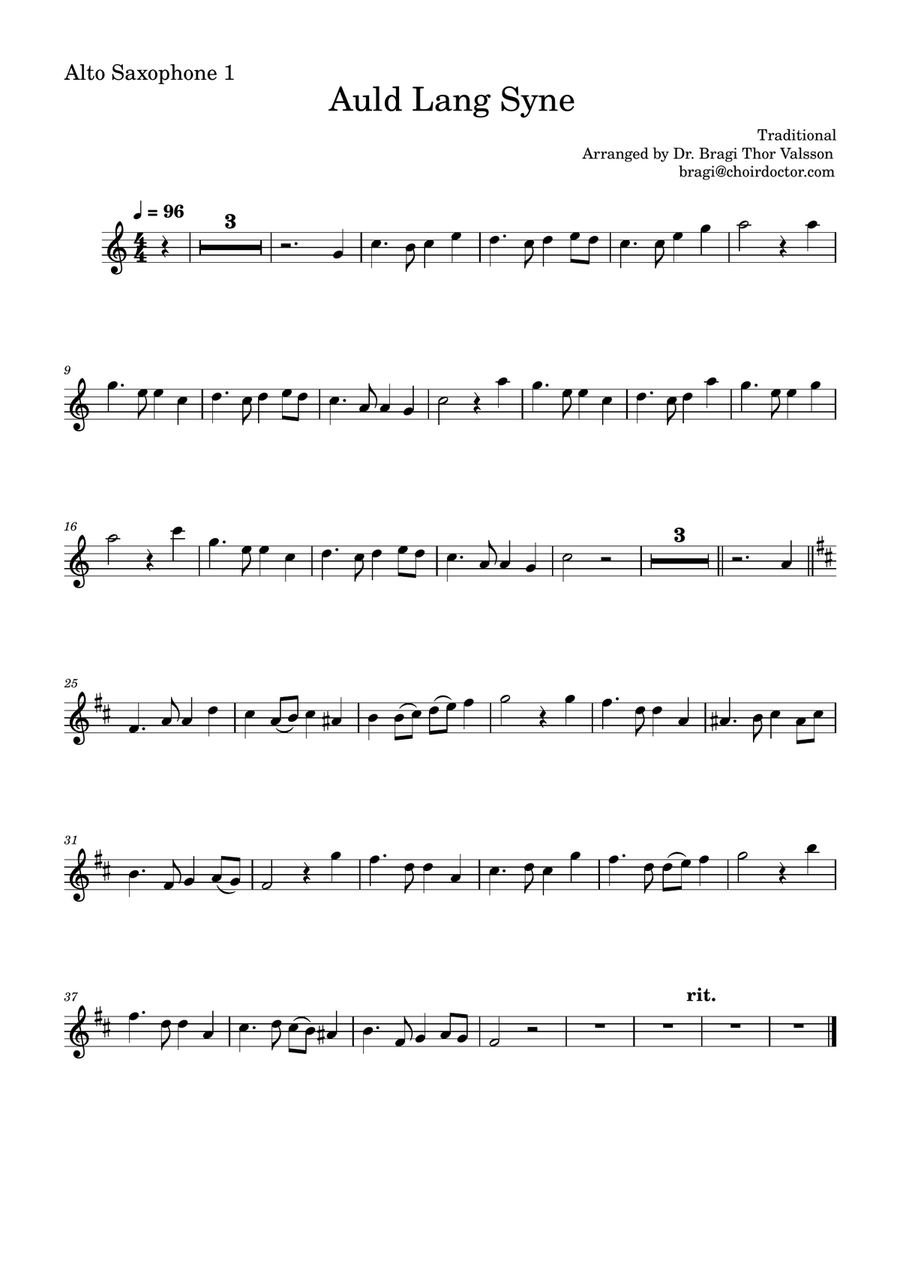 Auld Lang Syne - two Alto Saxophones with Piano accompaniment Woodwind Duet scores gallery preview page 5