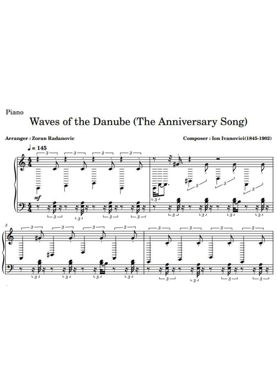 Waves of the Danube - The Anniversary Song - for band Small Ensemble scores gallery preview page 4