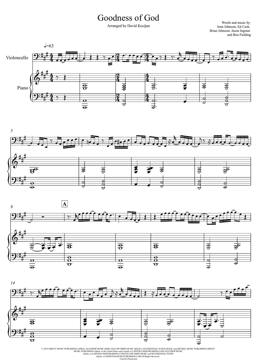 Goodness Of God Goodness Of God Piano scores gallery preview page 1