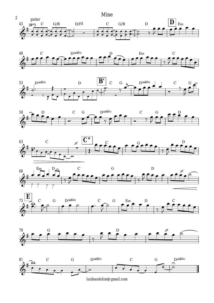 Mine Mine Piano scores gallery preview page 2