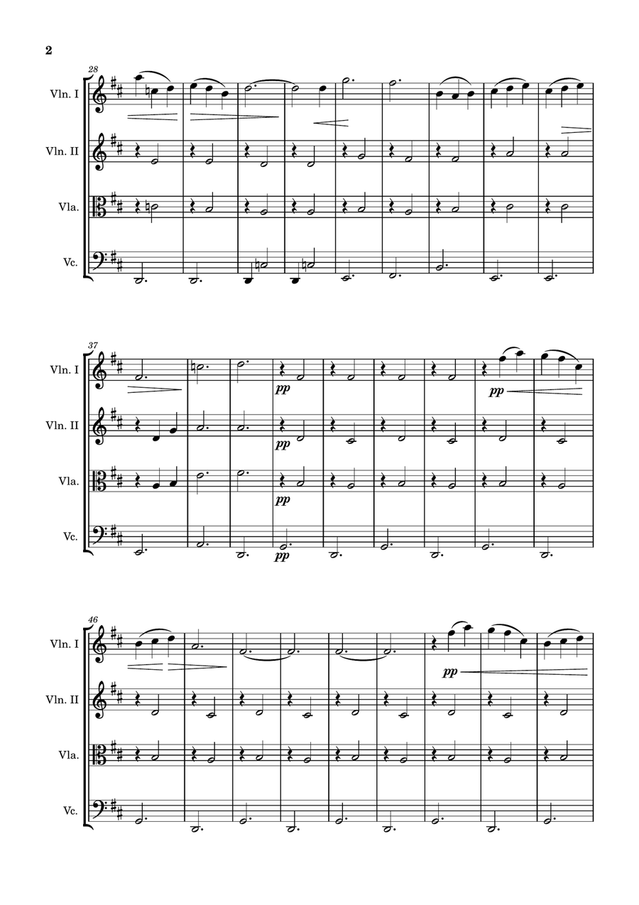 Gymnopédie No. 1 String Quartet scores gallery preview page 2