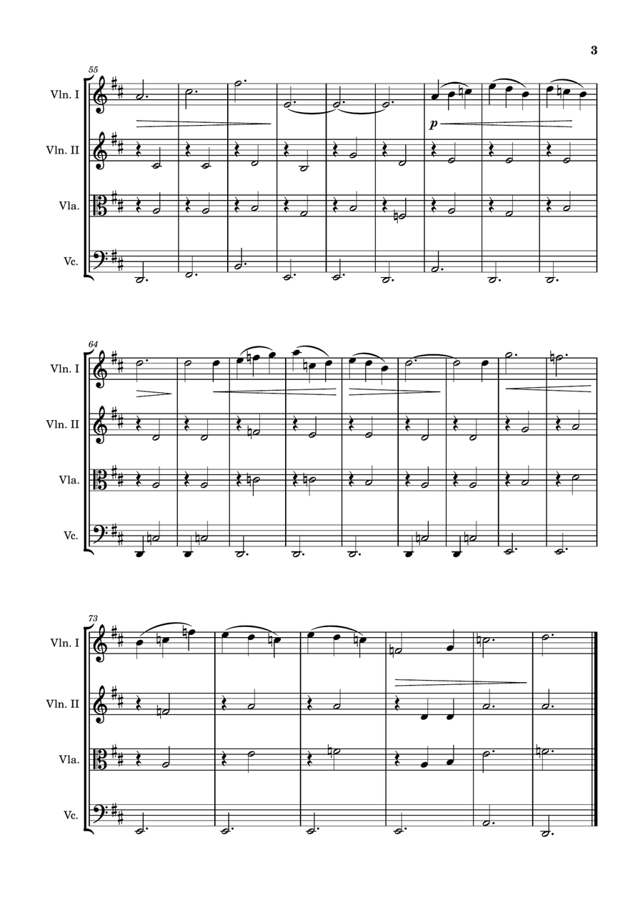 Gymnopédie No. 1 String Quartet scores gallery preview page 3