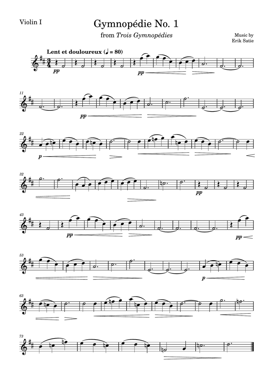 Gymnopédie No. 1 String Quartet scores gallery preview page 4