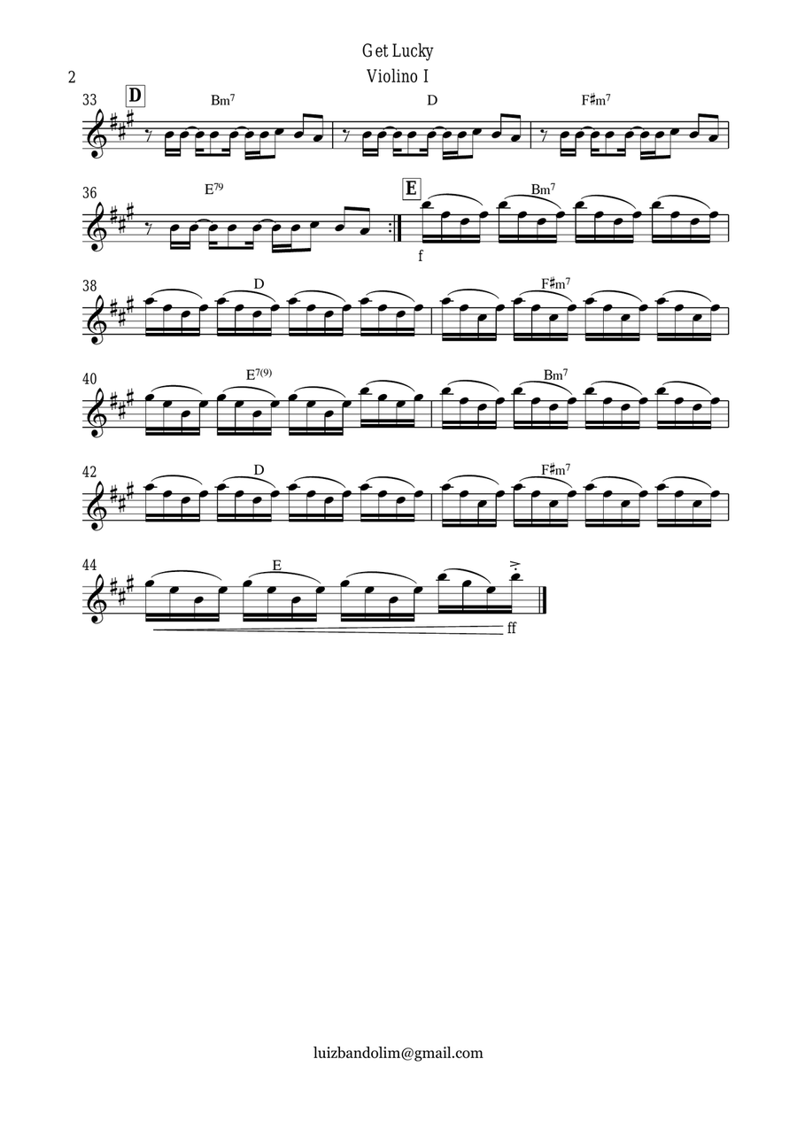 Get Lucky Get Lucky String Quartet scores gallery preview page 2