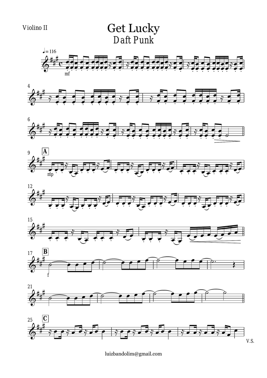Get Lucky Get Lucky String Quartet scores gallery preview page 3
