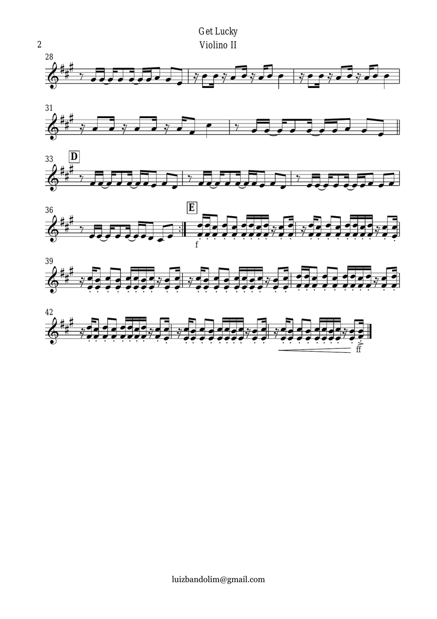 Get Lucky Get Lucky String Quartet scores gallery preview page 4