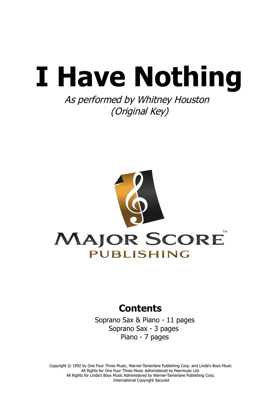I Have Nothing Soprano Saxophone scores gallery preview page 1
