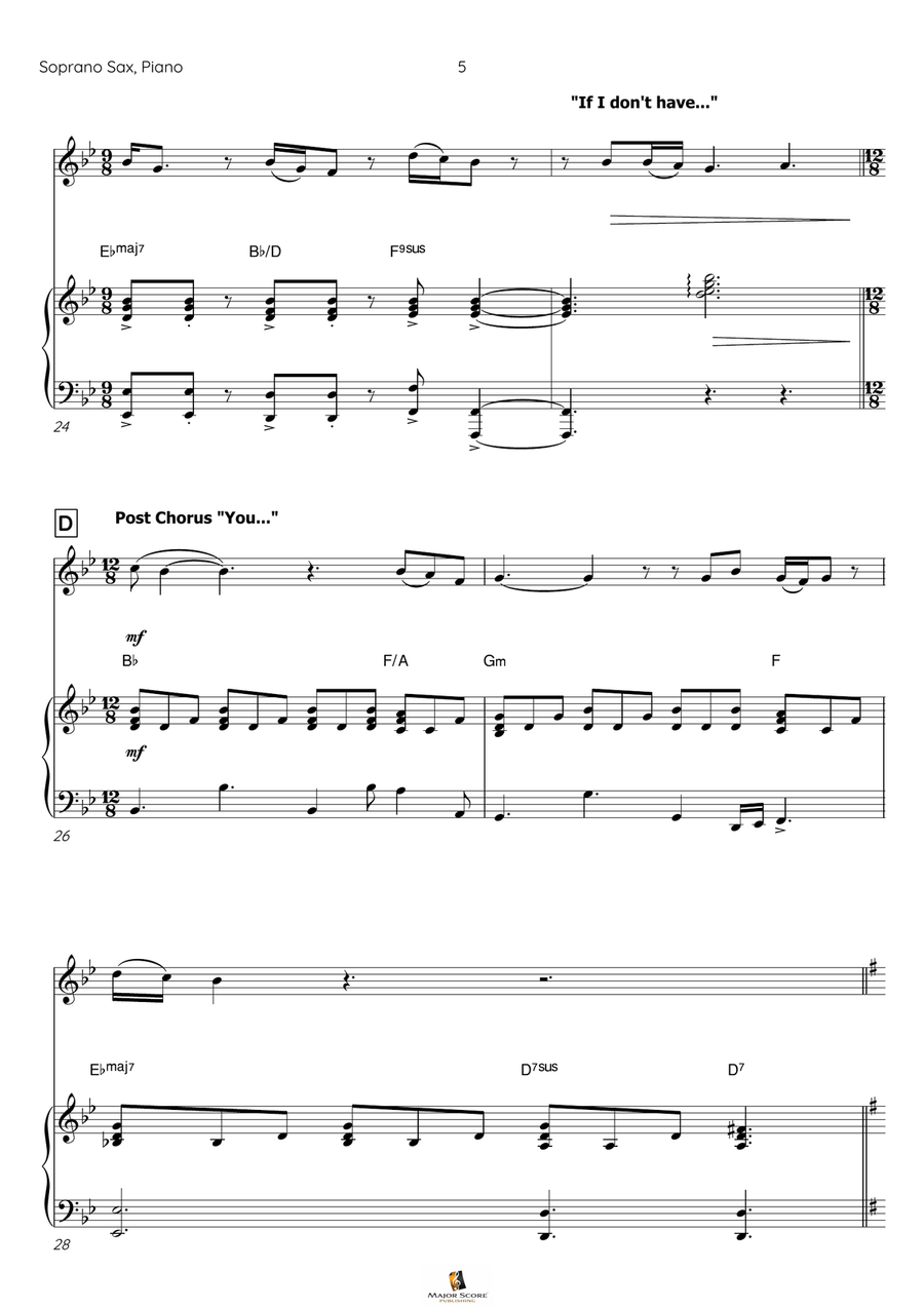 I Have Nothing Soprano Saxophone scores gallery preview page 6