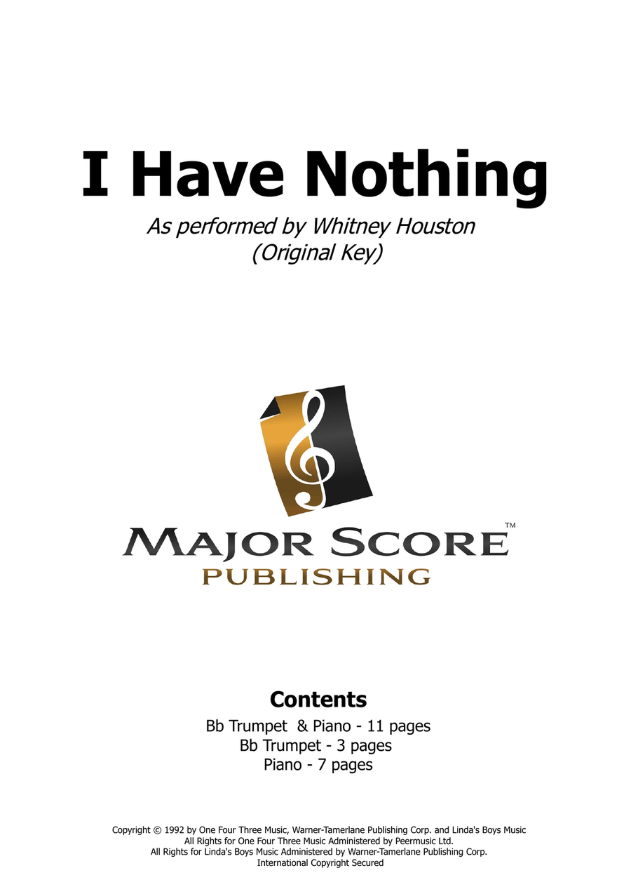 I Have Nothing B-Flat Trumpet scores gallery preview page 1