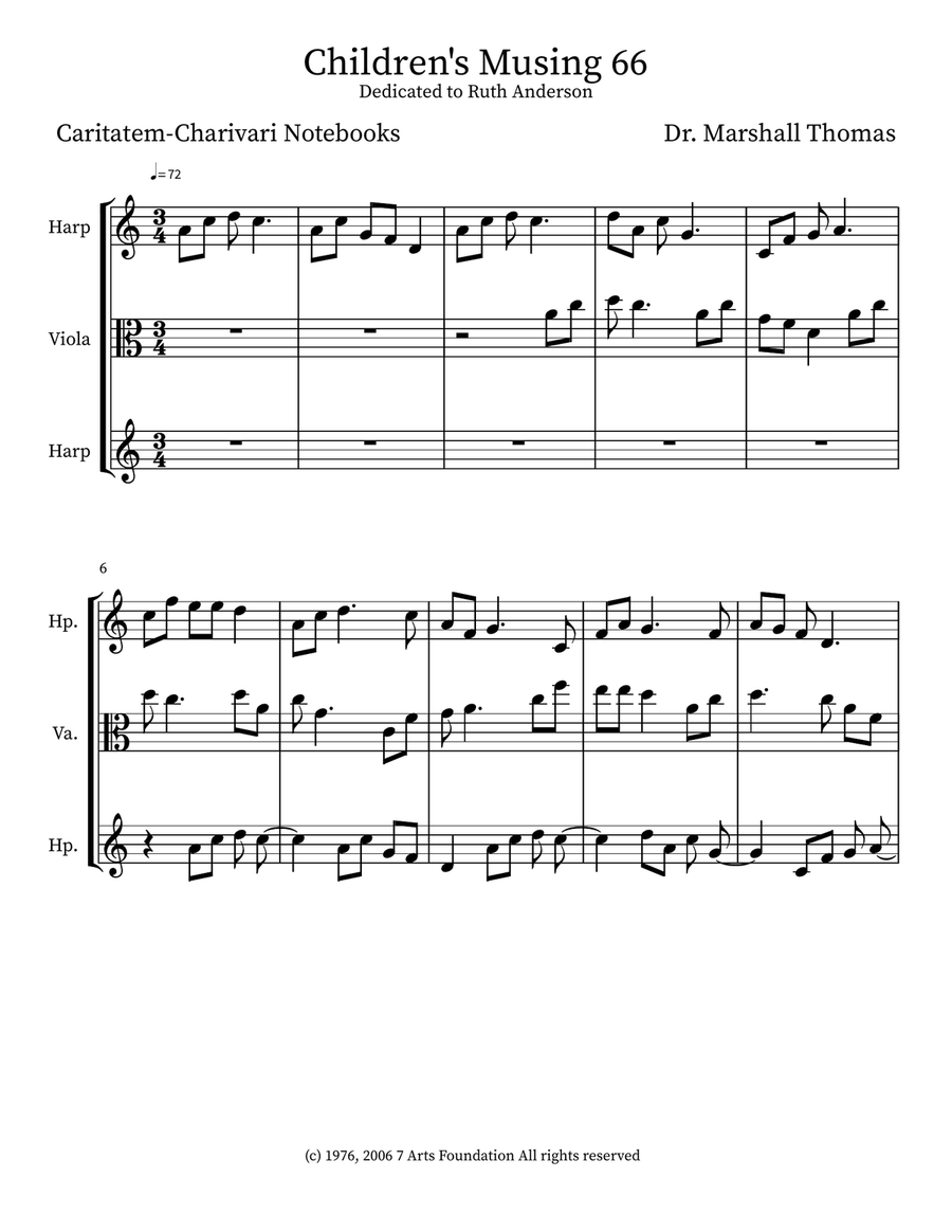 Children's Musing 66 Children's Musing 66 Small Ensemble scores gallery preview page 1