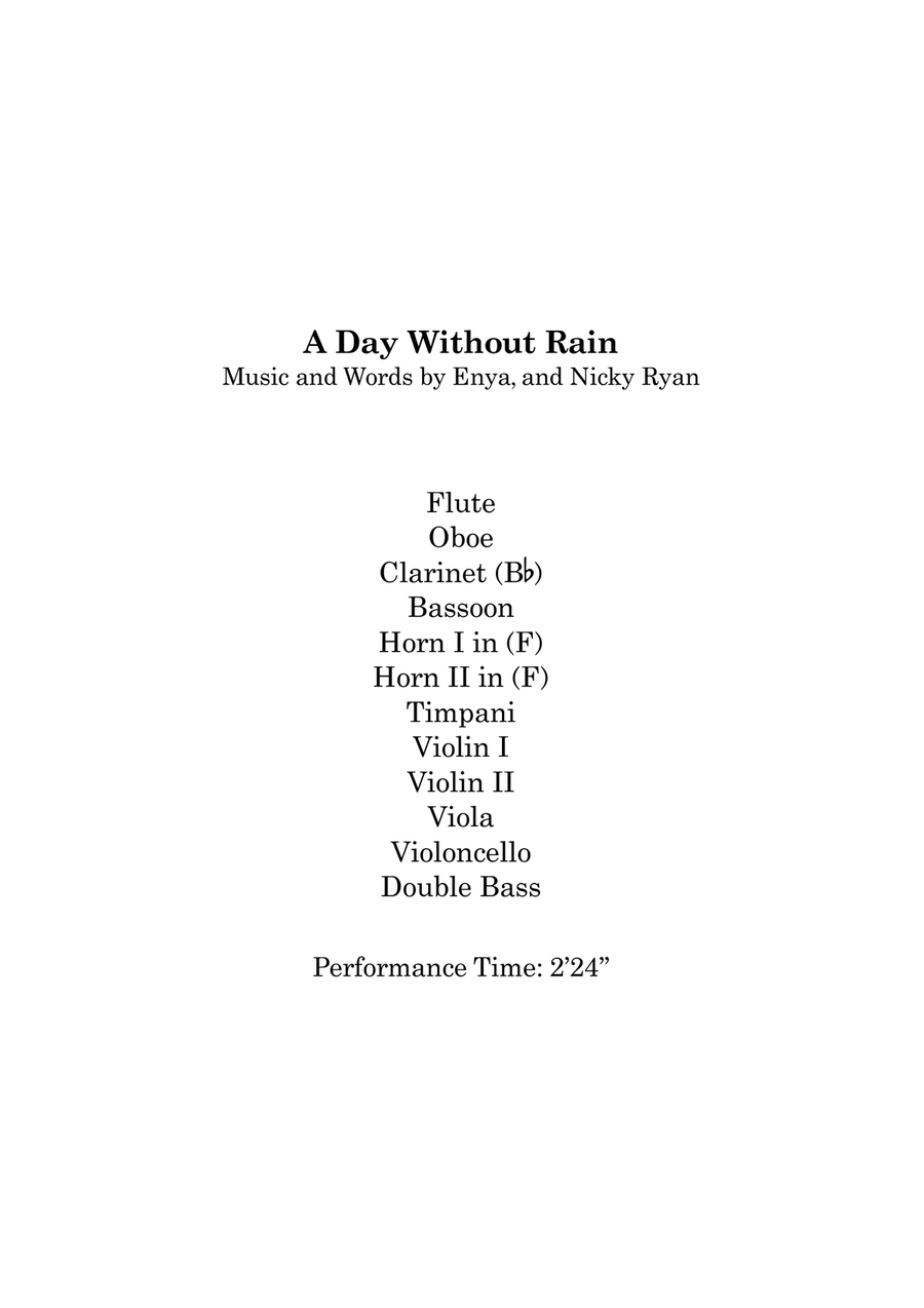 A Day Without Rain Large Ensemble scores gallery preview page 1